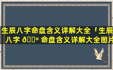 生辰八字命盘含义详解大全「生辰八字 🌺 命盘含义详解大全图片 🦄 」